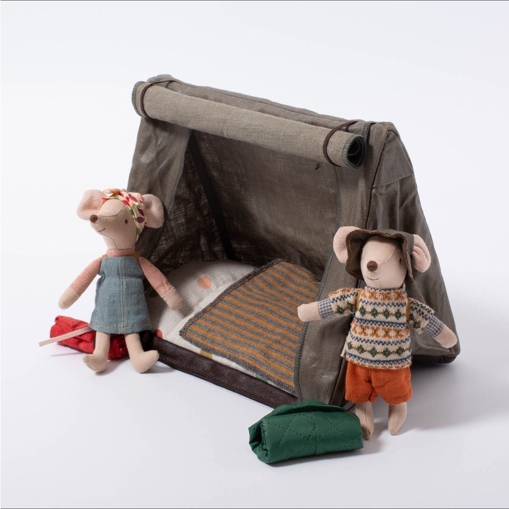 Maileg Happy Camper Tent, Flashlight & Hiker Mice - Retired 2020